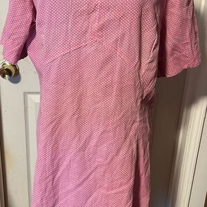 Vintage handmade Pink Polka Dot short Sleeve Dress